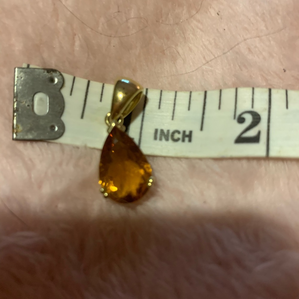 Estate 14k Citrine Lg bale pendant